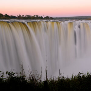 View of the main falls at Victoria falls.