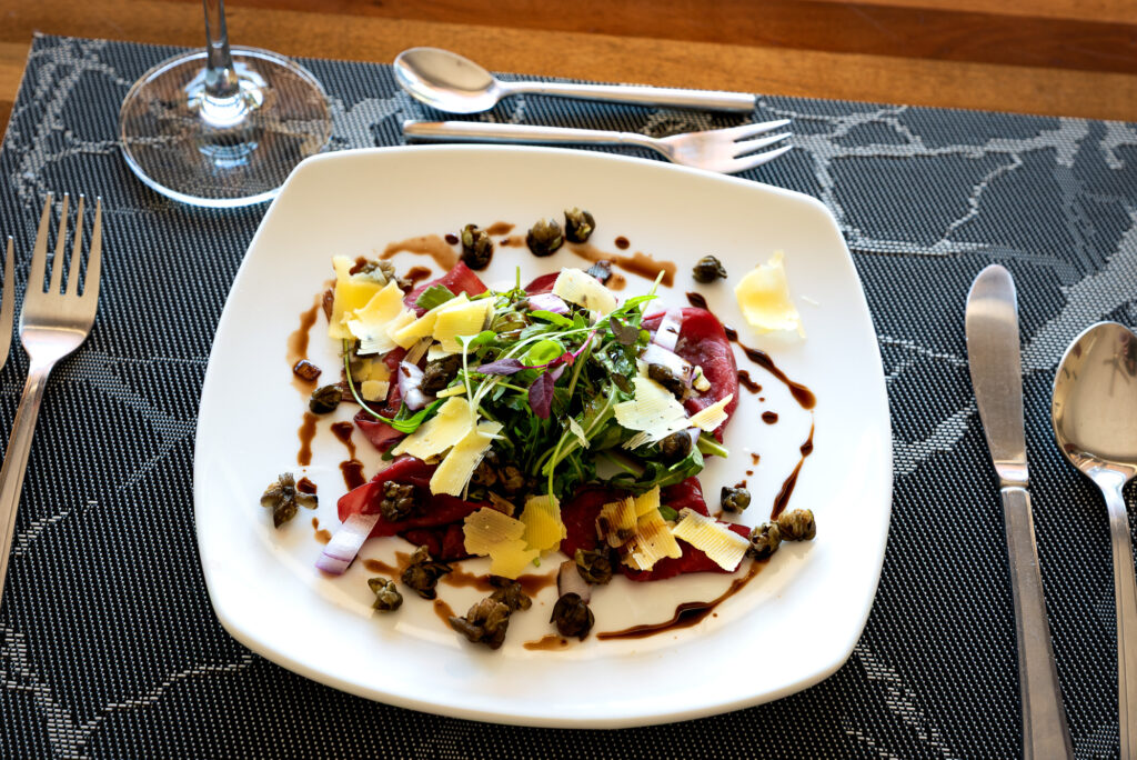 Plate of salad at Lilypond Lodge